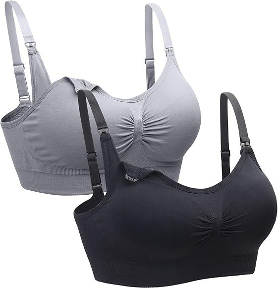 Suekaphin 2PACK Nursing Bra Wireless Bra Women's Sleeping Maternity Bra Breastfeeding Bra | Amazon (US)