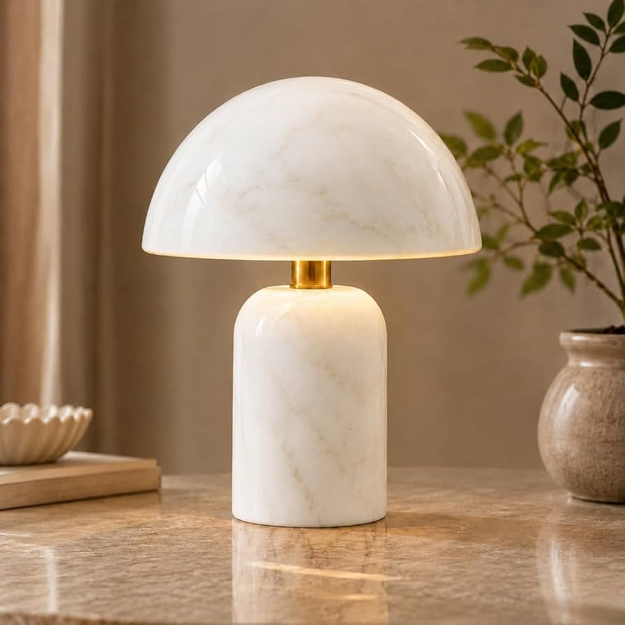Morlok Afyon White Marble Table Lamp, Cordless Rechargeable LED Bedside Lamp, 3-Level Touch Dimma... | Amazon (US)