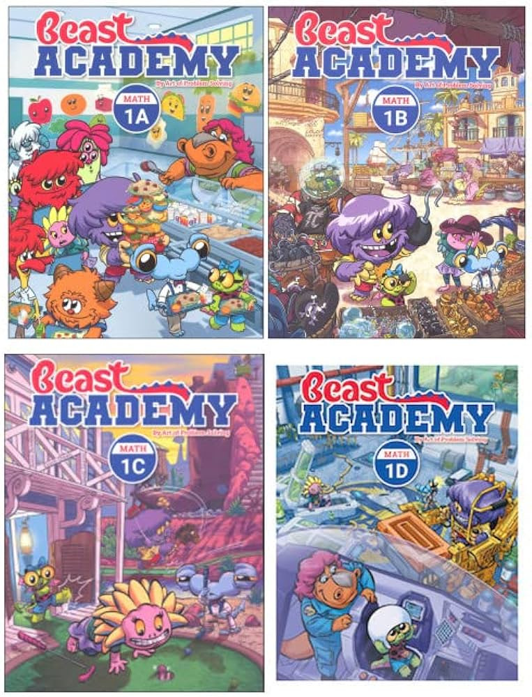 Beast Academy Grade 1 Math Guide and Practice (Combined Volume) Complete 4 Books Set - Math 1A, M... | Amazon (US)