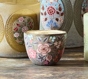 Etched Glass Carnations Candle | GreenRow