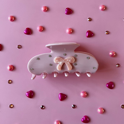 Large Pink Bow Claw Clip | Strand.Up