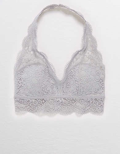 Aerie Wildflower Lace Padded Halter Bralette | American Eagle Outfitters (US & CA)