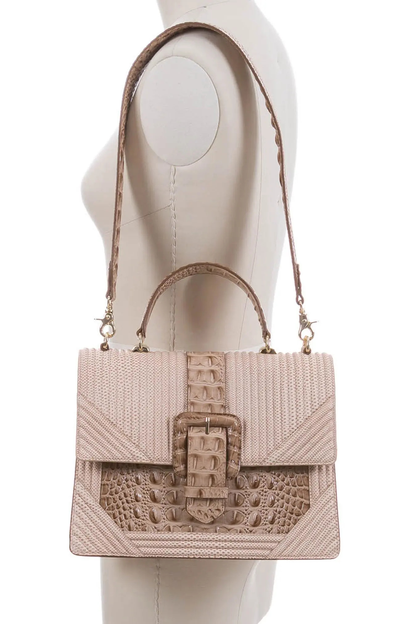 Brahmin Medium Francine Croc Embossed Leather Satchel | Nordstrom | Nordstrom