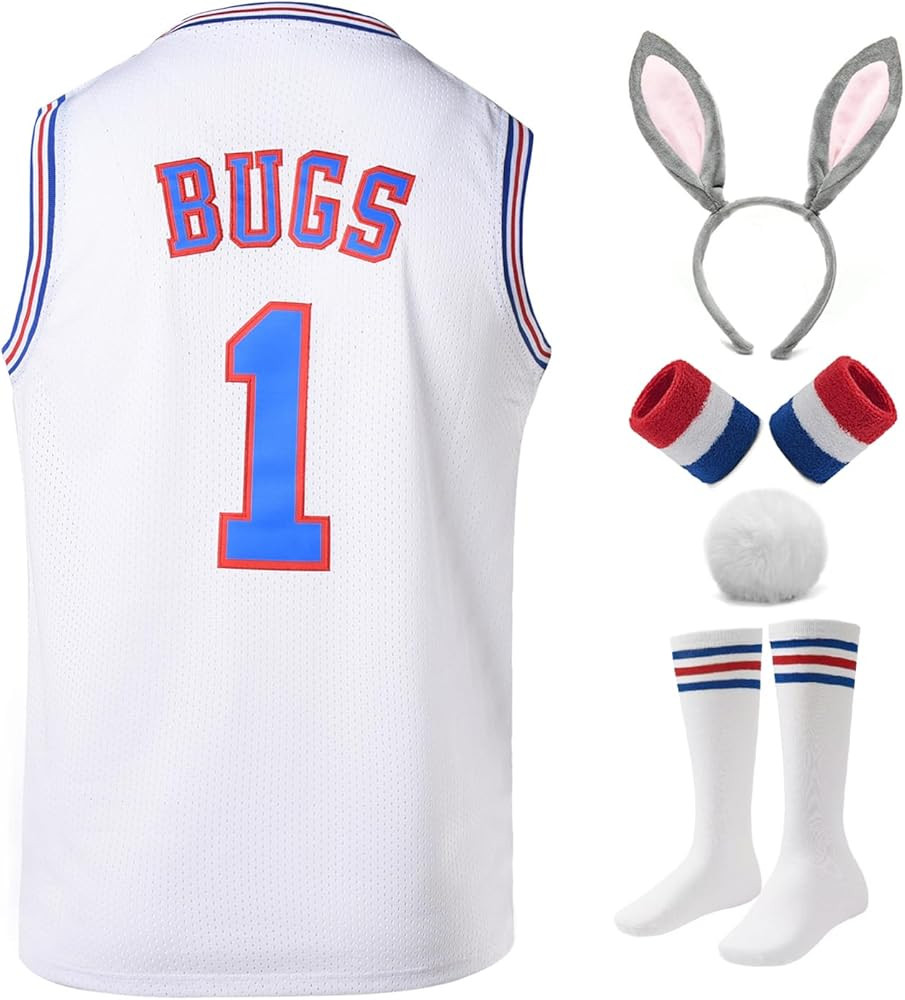 Men's Basketball Jerseys #10 Lola #1 Bugs Space Movie Sports Shirts 90s Hiphop Party Clothing Whi... | Amazon (US)