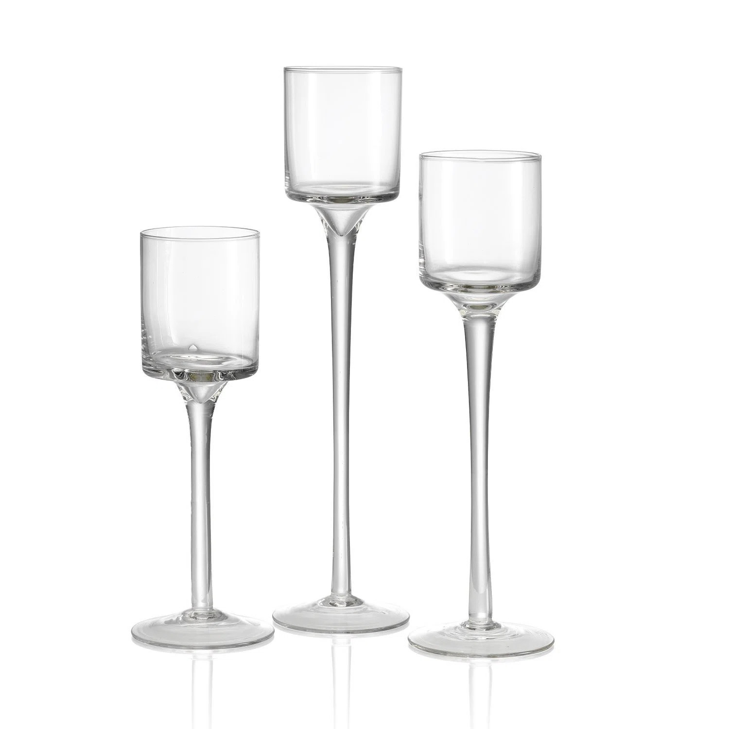 3 Piece Glass Candlestick Set | Wayfair UK