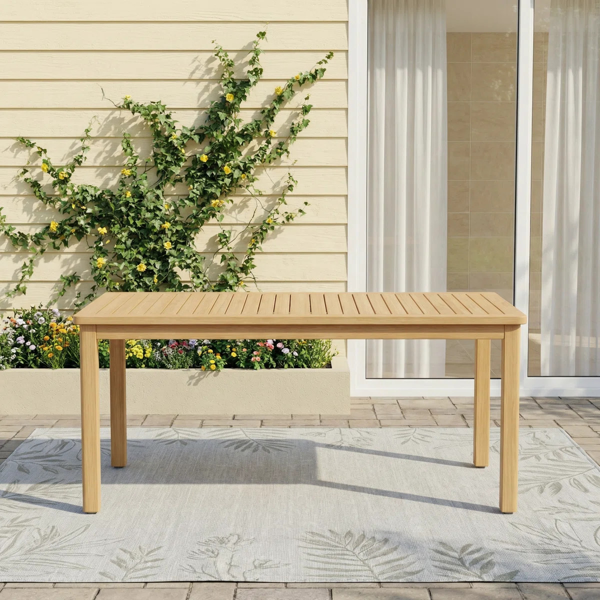 Itzabelle Solid Wood 69"L Outdoor Dining Table | Wayfair North America