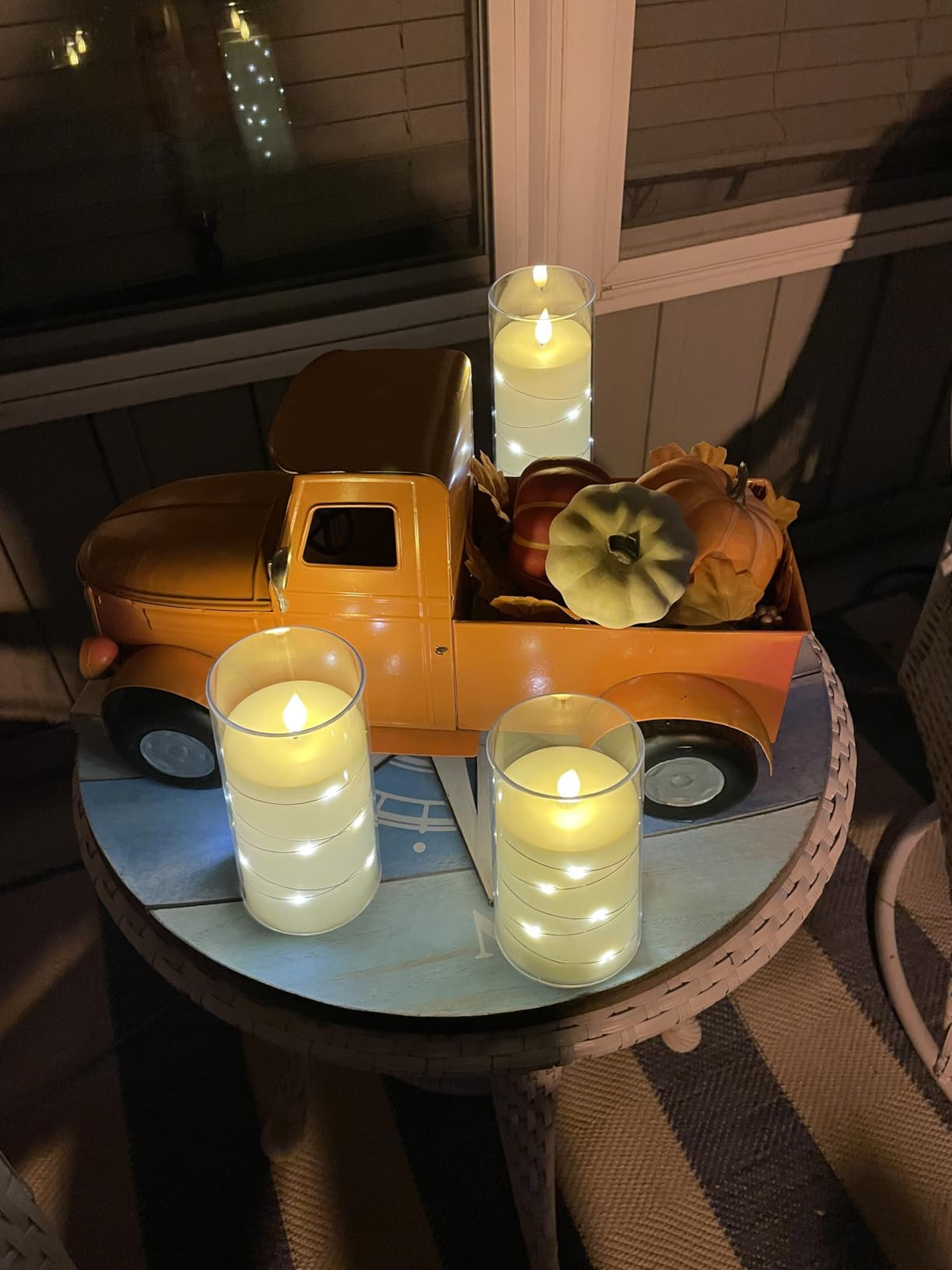 Homemory Flameless Candles with Embedded Star String Fairy Lights, Battery Operated Candles, LED ... | Amazon (US)