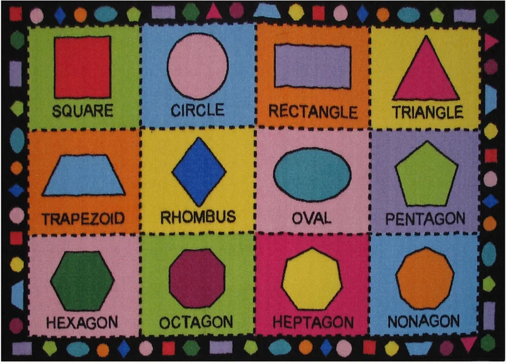 Fun Rugs Fun Time Area Rug FT-123 Shapes Multi-Color Shapes Squares 4' 3" x 6' 6" Rectangle | Walmart (US)