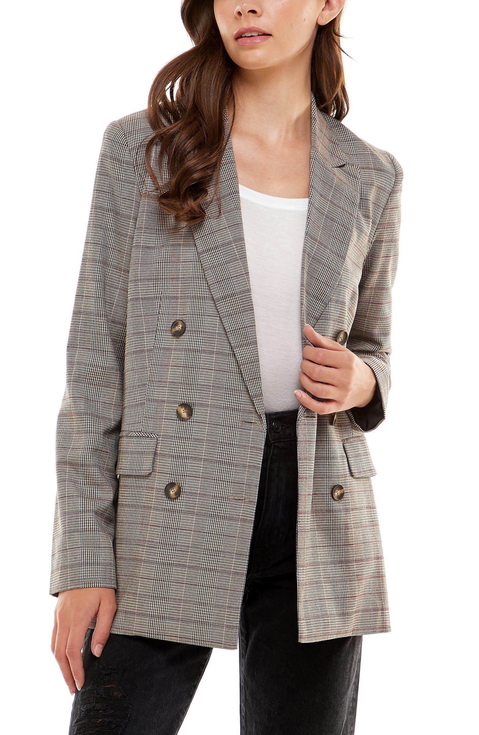 Finn Metallic Daisy Double Breasted Blazer | Nordstrom