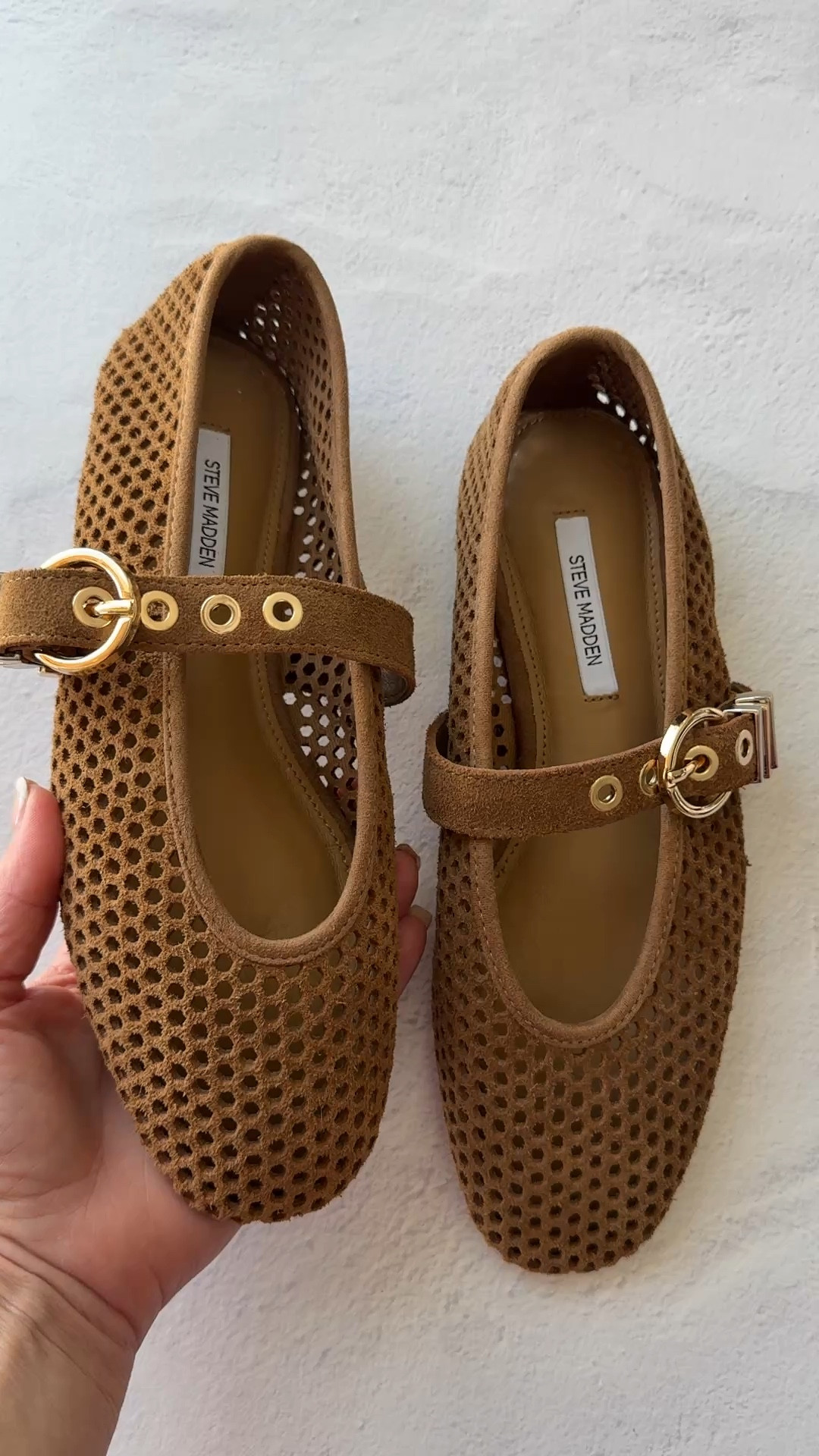 Steven Madden Lela Perforated Mary Jane Flats in Tan

#LTKOver40 #LTKMidsize #LTKWorkwear
