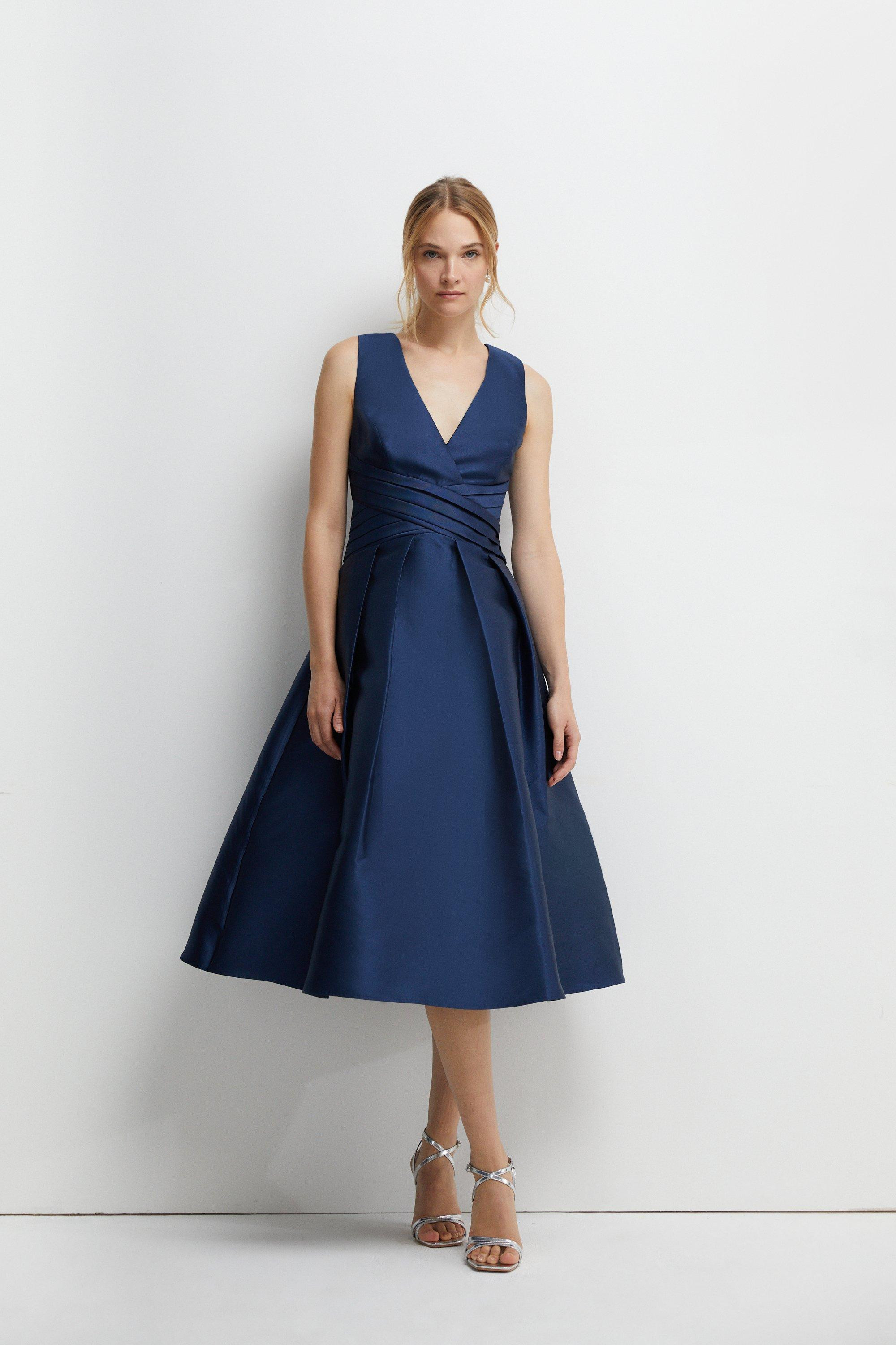 Pleat Waistband Twill Bridesmaids Midi Dress | Coast UK & IE