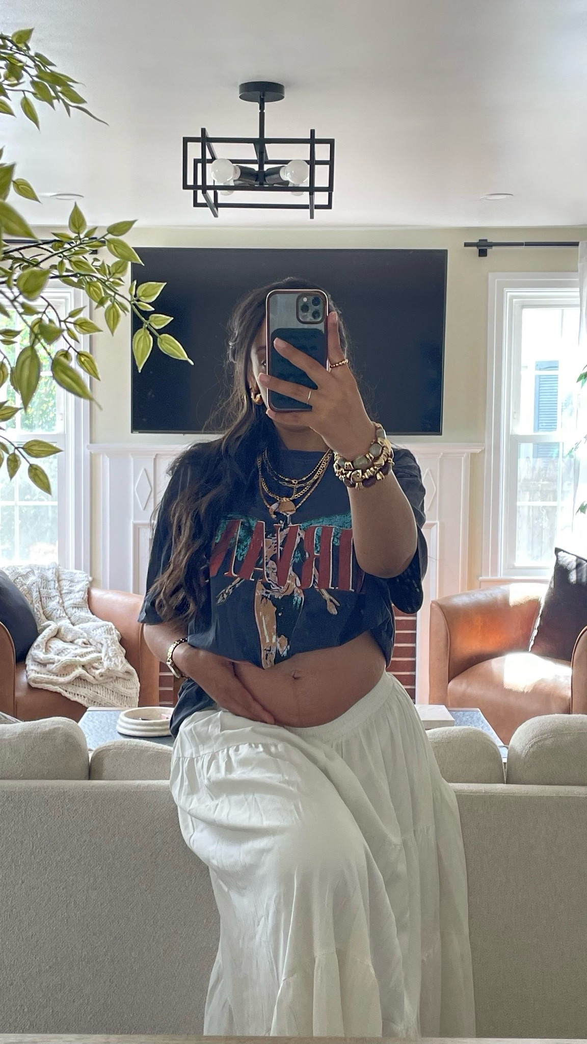 another bump friendly outfit that’s not maternity.

all TTS - I just love an oversized look so T-shirt is XL, Skirt is L

#LTKdayinmylife #LTKootd #LTKBump