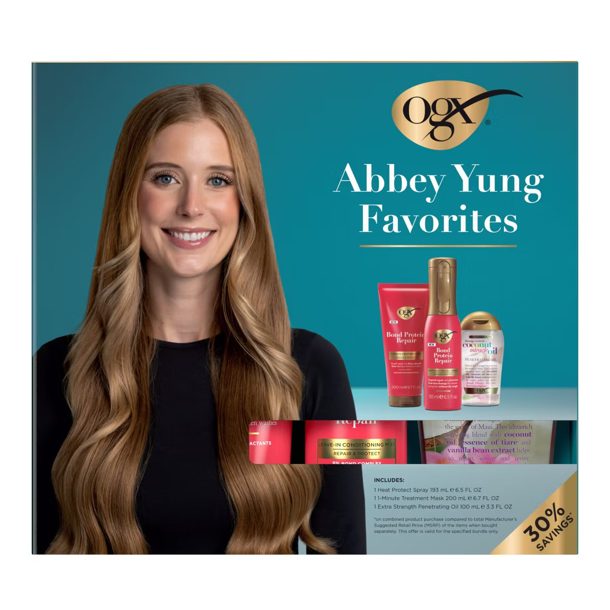 OGX Abbey Yung Hair Care Gift Set - Heat Protect Spray, Treatment Mask and Oil - Full Size - 3pc | Target