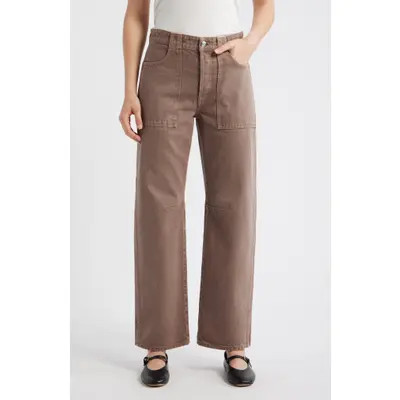 Madewell The Darted Utility Barrel Leg Jeans in Light Umber at Nordstrom, Size 24 | Nordstrom