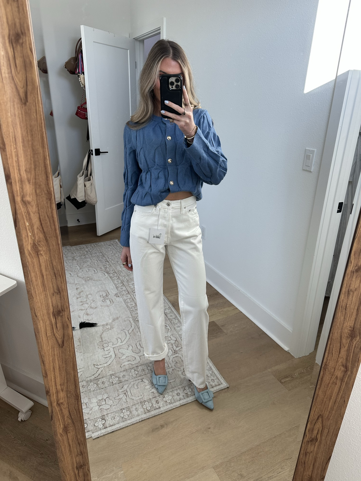 @pistola size 24 white denim jeans. A best-selling silhouette, Cassie’s super high rise sculpts the waist while the straight leg and 28" inseam create balanced, elongating proportions. Designed in rigid denim for authentic structure and all-day comfort. Crafted in Paper White—a crisp, clean wash that embodies minimal polish and year-round versatility.

#LTKSeasonal #LTKootd #LTKgrwm