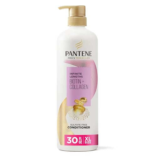 Pantene Infinite Lengths Conditioner with Biotin + Collagen, Strengthens Brittle Hair, Up to 90% Less Breakage, 1 Minute Miracle, Safe for Color Treated Hair, Floral Scent, 30 Fl Oz | Amazon (US)