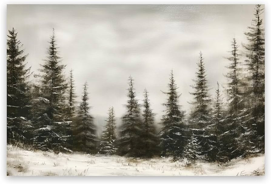 Limitronix Vintage Christmas Tree Canvas Wall Art,Winter Pine Tree Poster,Xmas Tree Prints Oil Pa... | Amazon (US)