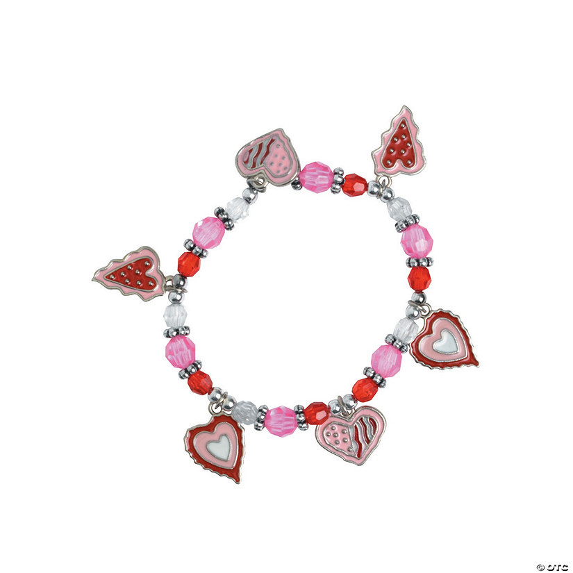 Valentine Heart Charm Bracelet Craft Kit - Makes 12 | Oriental Trading Company