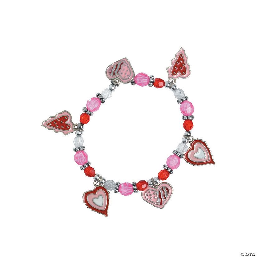 Valentine Heart Charm Bracelet Craft Kit - Makes 12 | Oriental Trading Company
