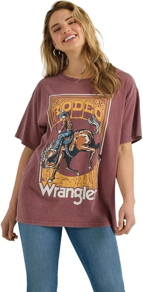 Wrangler Womens Wild Ginger Retro Oversized Short Sleeve Shirt | Amazon (US)