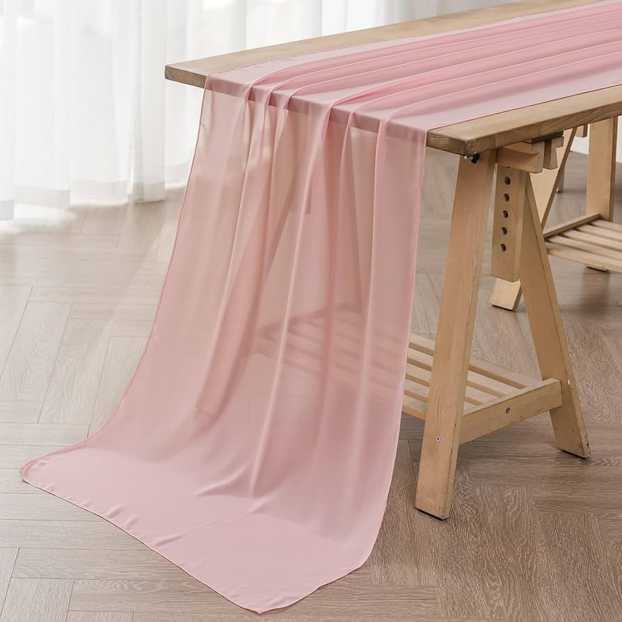 6Pack 9ft Chiffon Table Runner 14x108 Inch Sheer Romantic Table Runner for Wedding Birthday Party... | Amazon (US)