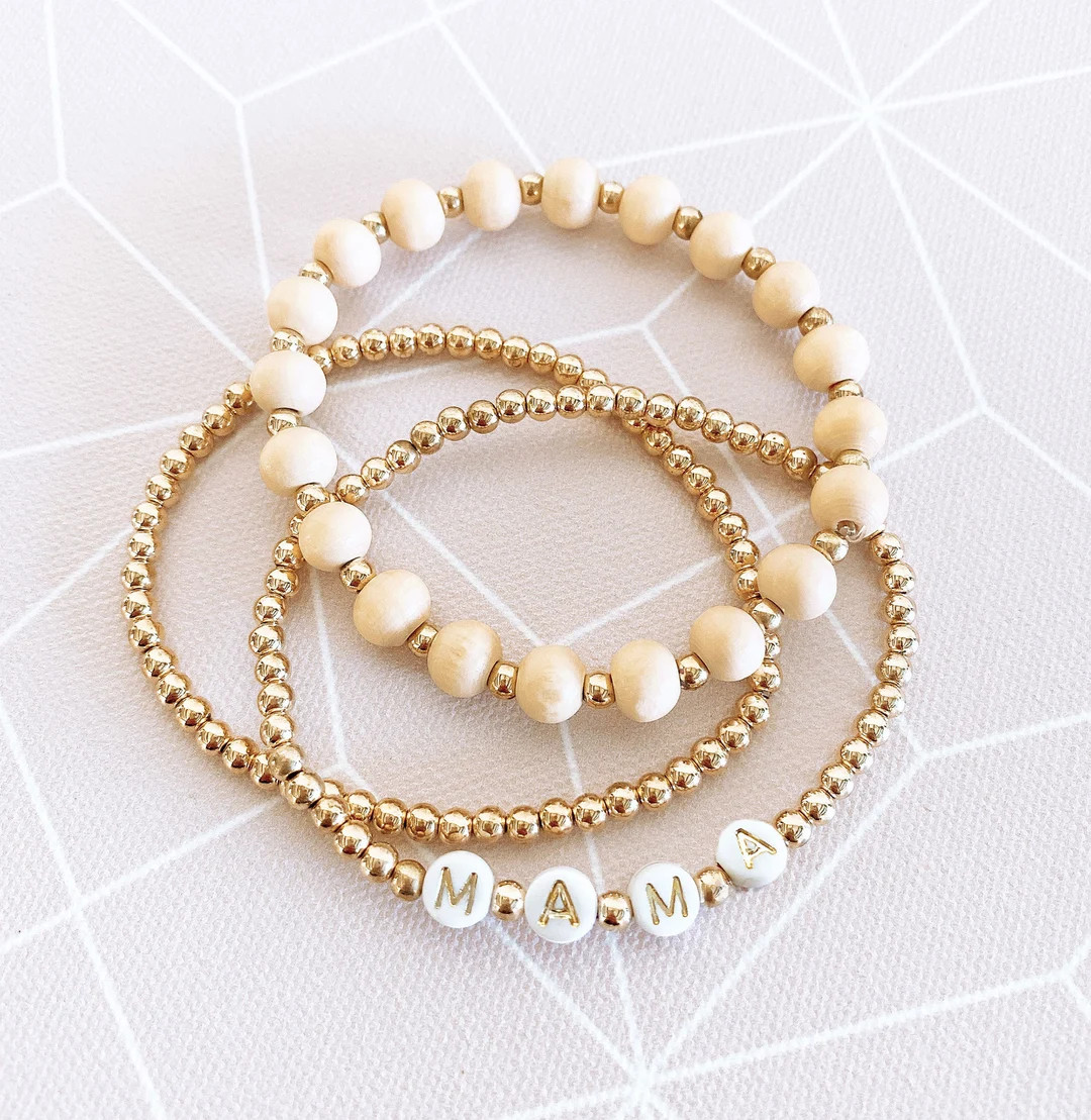 Mama Bracelet Gift Jewelry for Mom Bracelet Beaded Bracelet Set New Mom Gift Baby Shower (EB3476M... | Etsy (US)