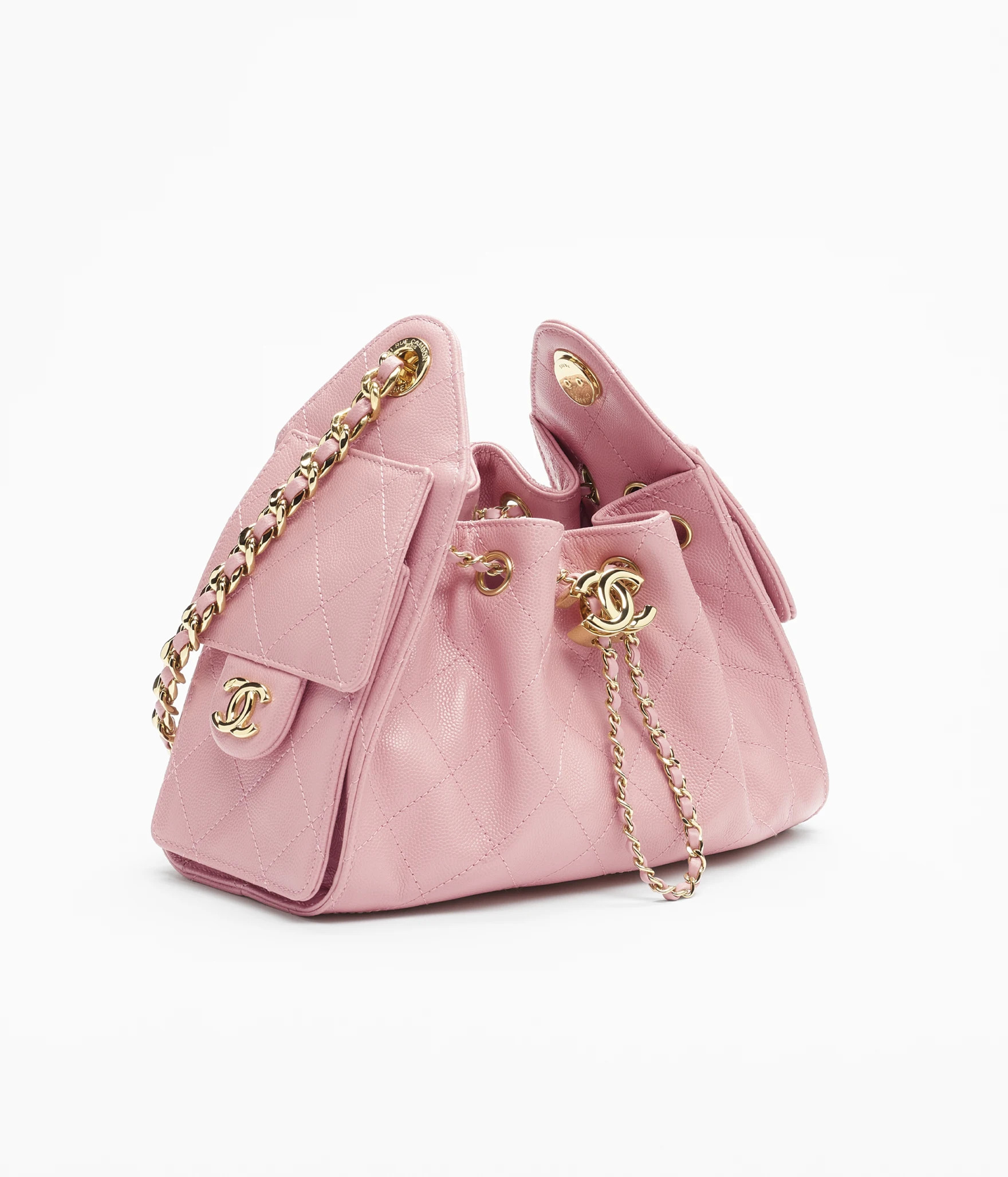 Chanel 25 mini handbag, Grained calfskin & gold-tone metal, light pink \u2014 Fashion | CHANEL | Chanel, Inc. (US)