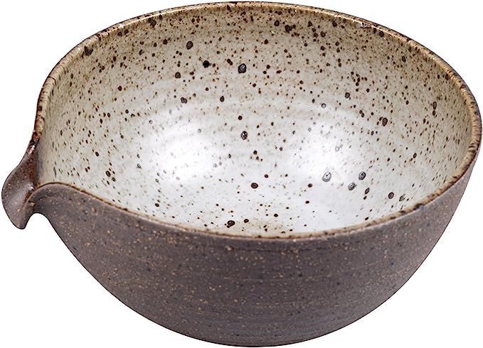 ELITEA Matcha Green Tea Bowl Chawan with Spout Pottery Clay Large | Amazon (US)