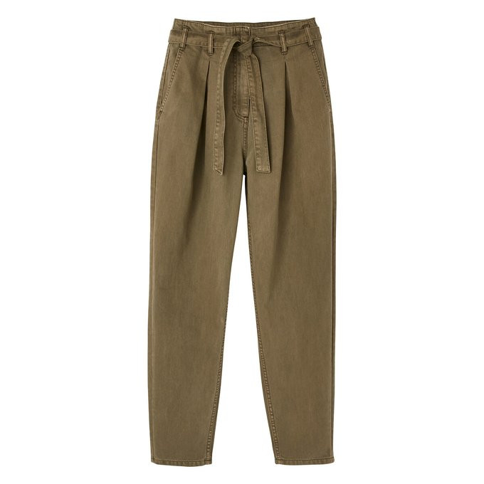 Pantalon slim taille haute, avec ceinture à nouer | La Redoute (FR)