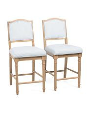 Set Of 2 16x39.5 Wooden Frame Counter Stools With Turned Legs | TJ Maxx