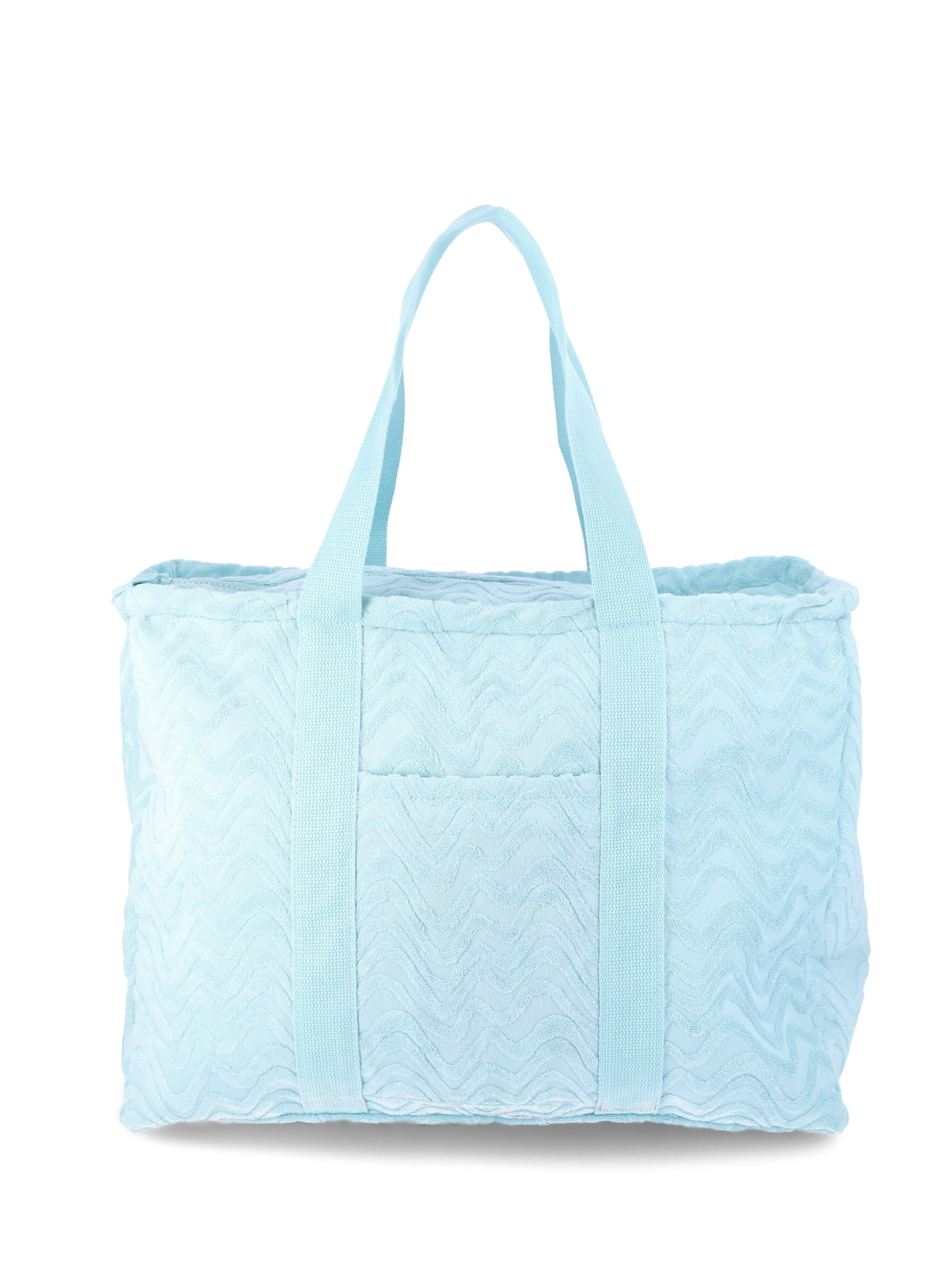 No Boundaries Beach Terry Cloth Tote Bag, Teal Wave, Women's | Walmart (US)
