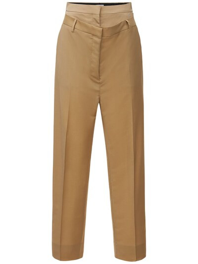 Burberry - Wool blend trousers w/ waist insert - Honey | Luisaviaroma | Luisaviaroma