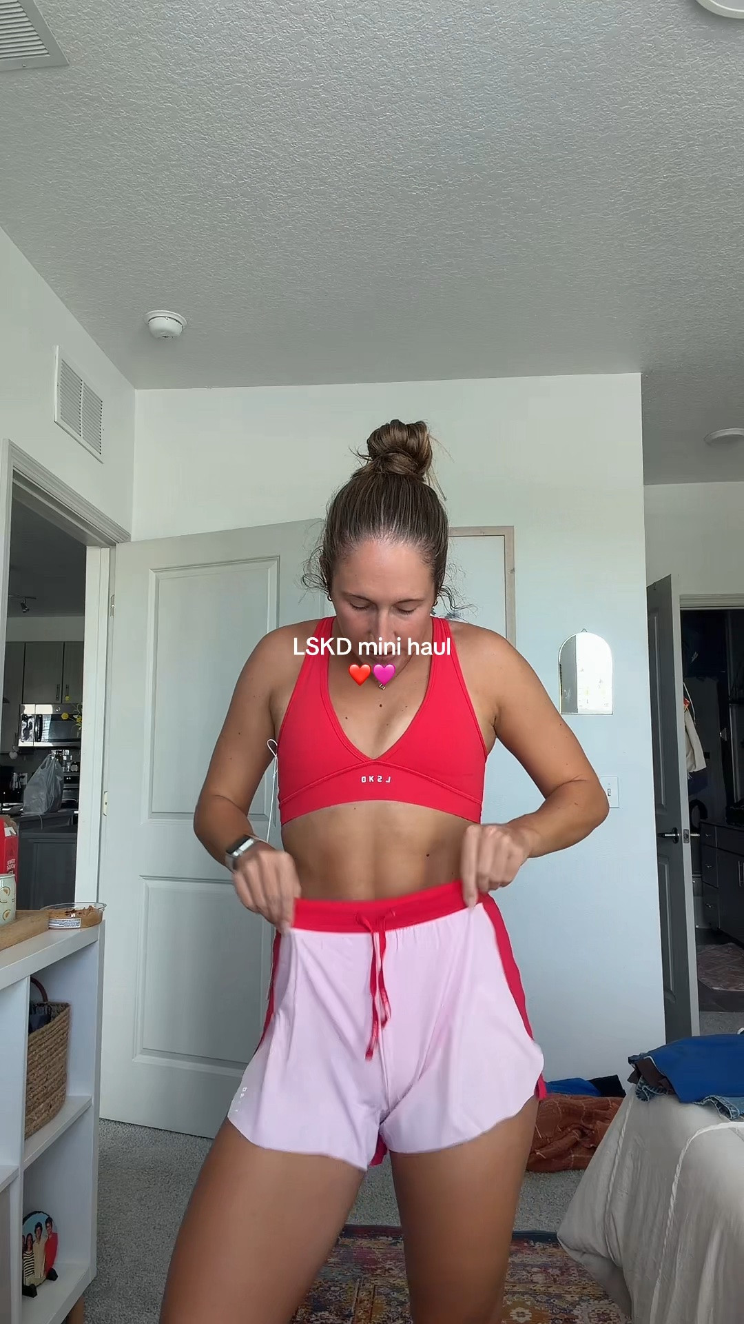 new running outfit!! ❤️🩷❤️ @LSKD

#LTKootd #LTKfitnessgoals #LTKActive