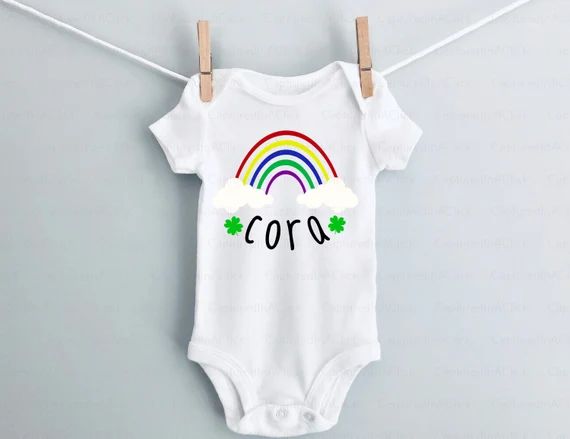 Custom Name St. Patrick's Day Rainbow Onesie Bodysuit  | Etsy | Etsy (US)