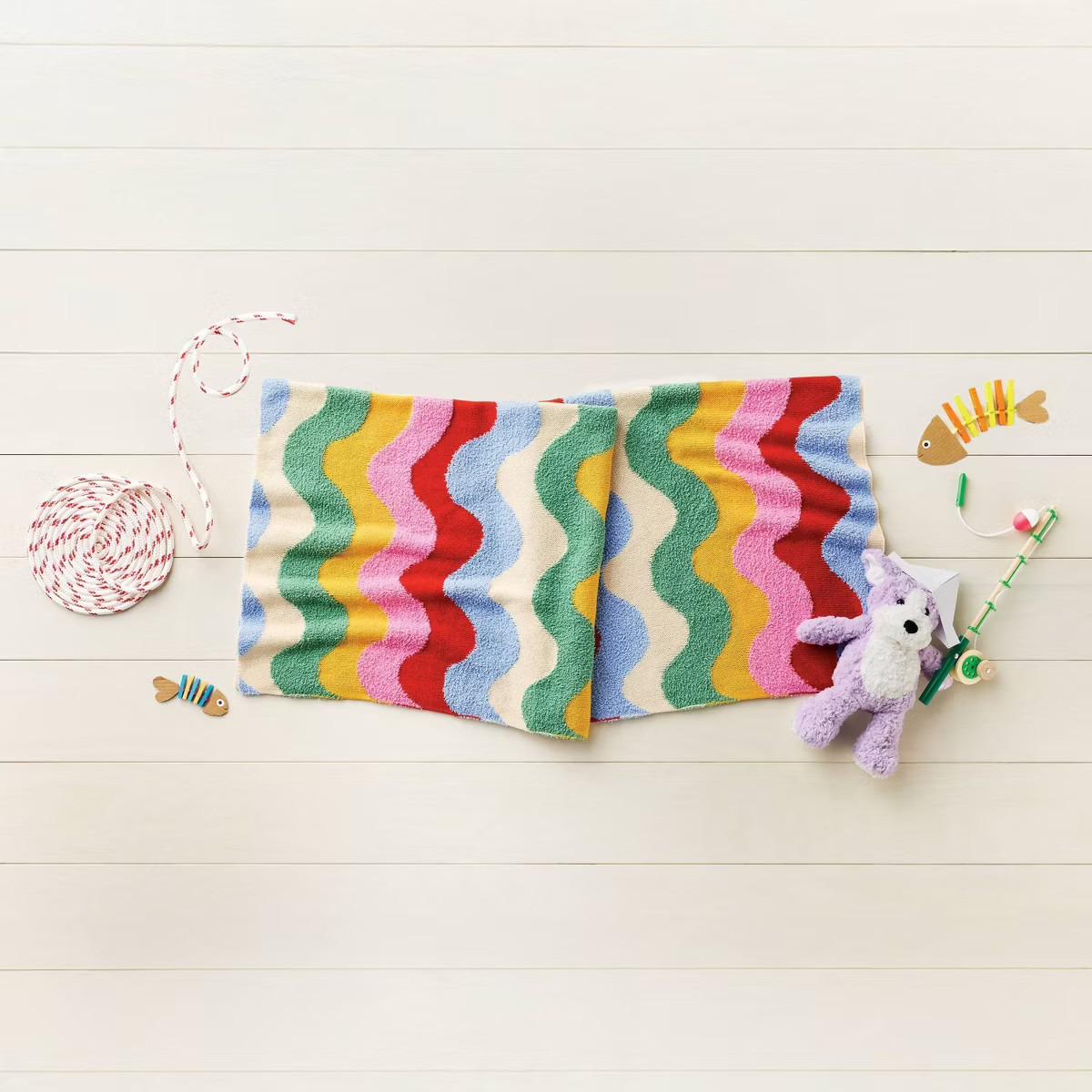 48"x58" Holiday Wavy Striped Knit Kids' Throw Blanket - Pillowfort™ | Target