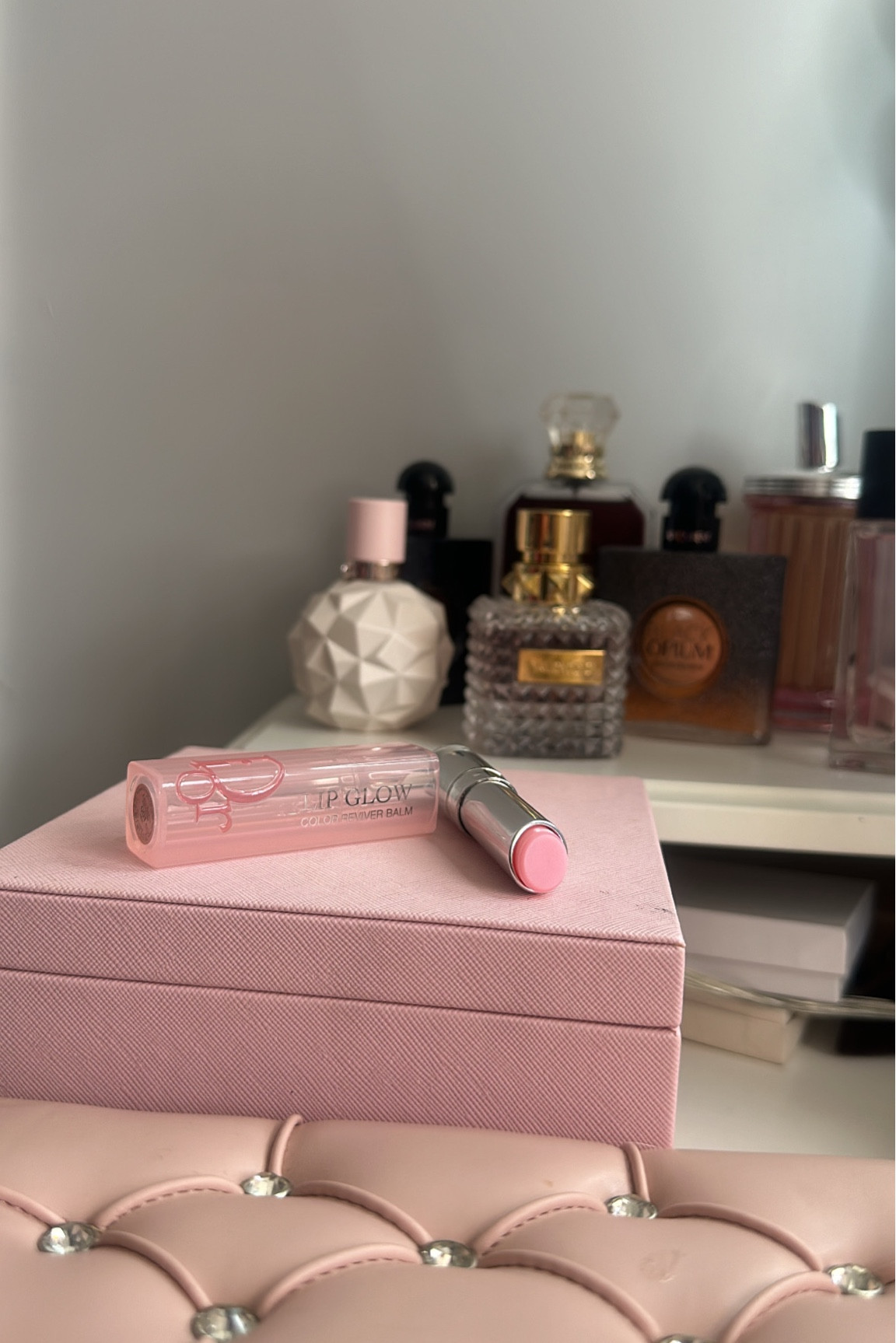 Dior lip glow, dior, lip products, lip balm, lip tint, pink lip tint, skincare products, that girl aesthetic, makeup aesthetic, pink, girly things, aesthetic, clean girl aesthetic, trending, Sephora 
