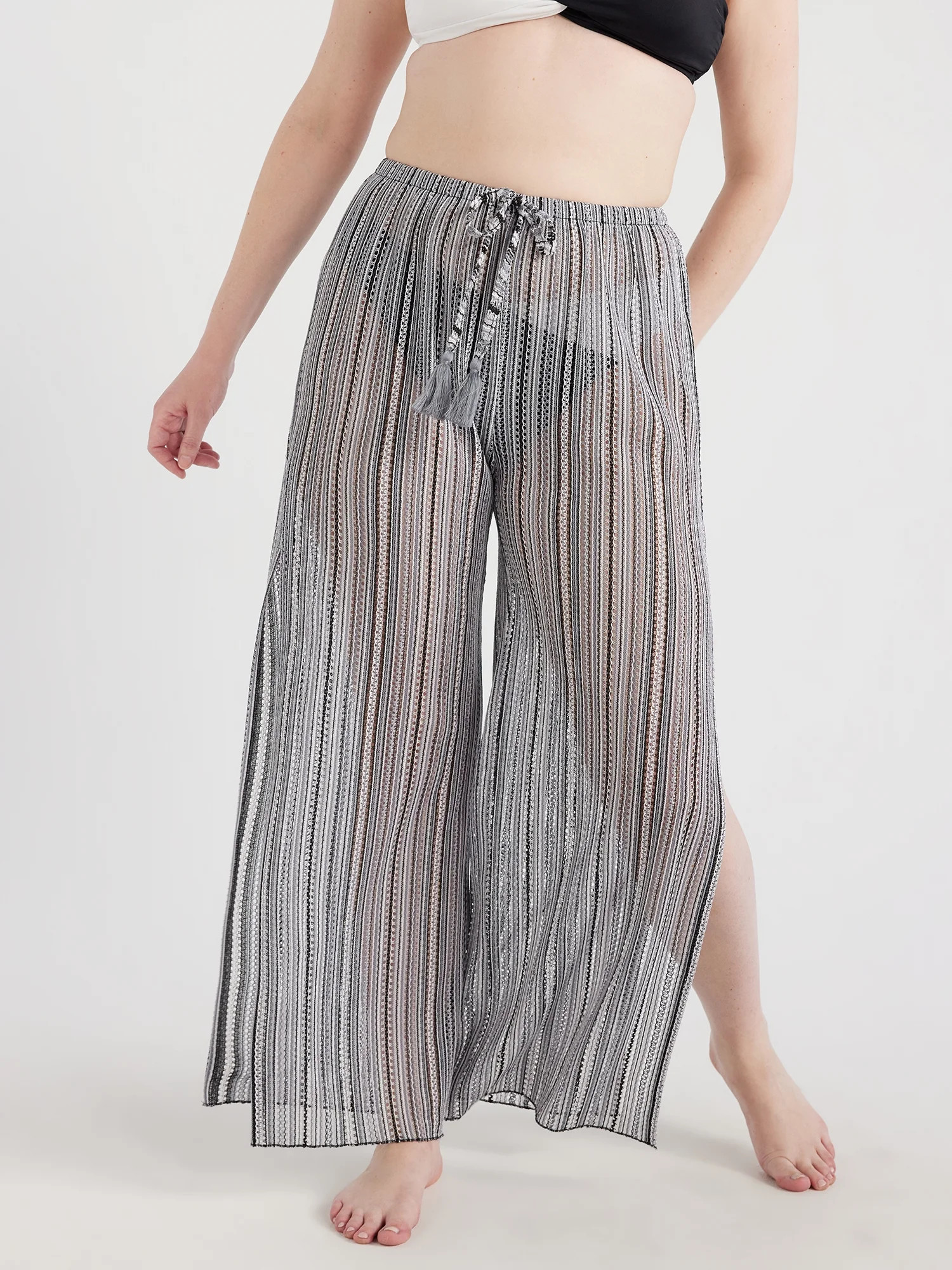 Time and Tru Women's Crochet Coverup Pants, Sizes XS-3X | Walmart (US)