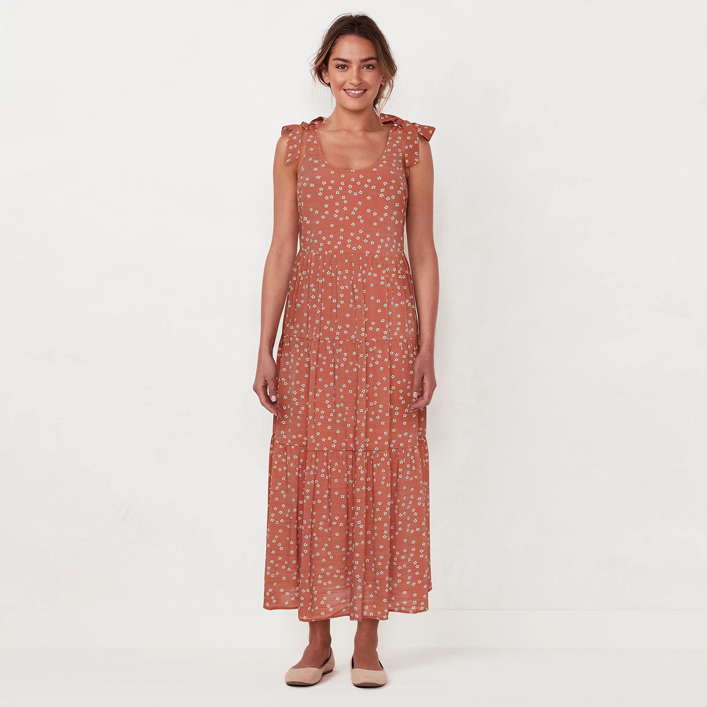 Women's LC Lauren Conrad Tie-Strap Tiered Maxi Dress | Kohl's