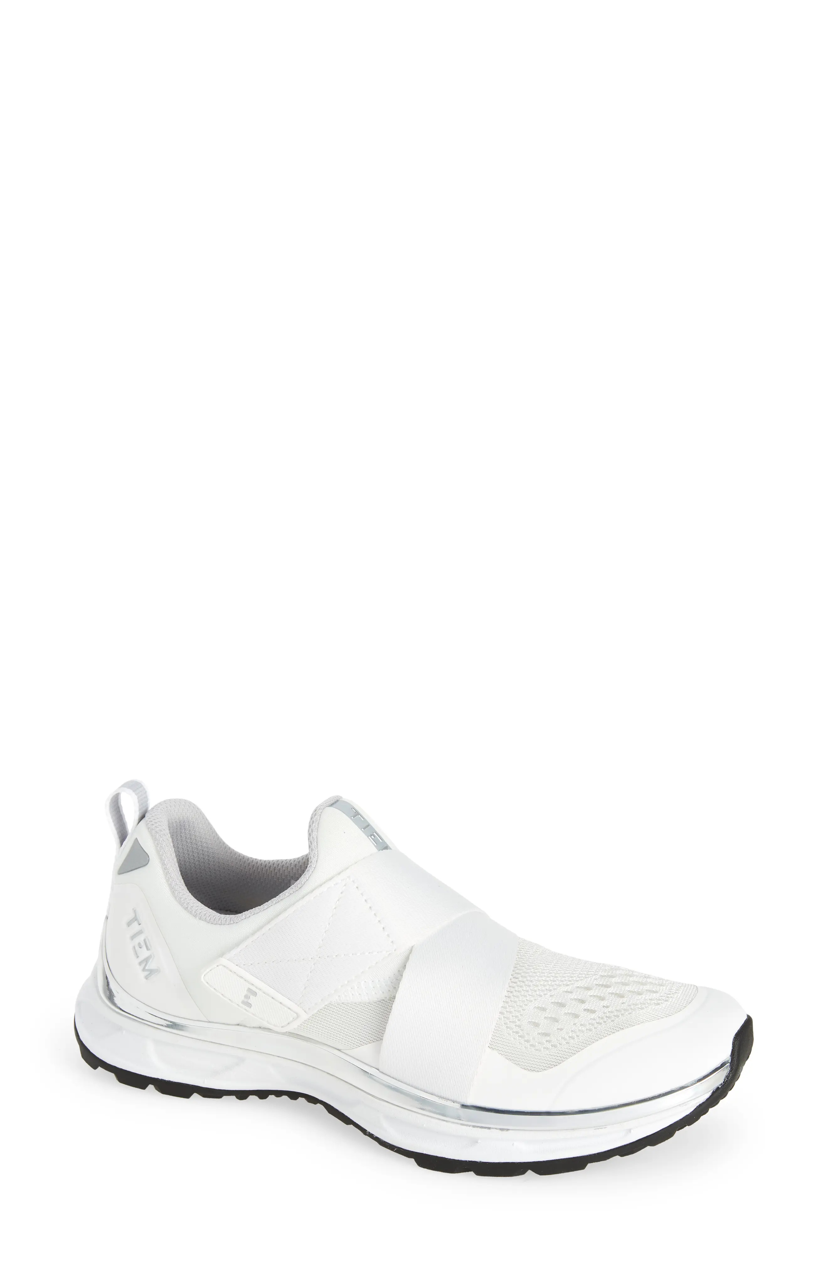 TIEM Slipstream Slip-On Cycling Sneaker in White/Silver Metallic at Nordstrom, Size 6 | Nordstrom