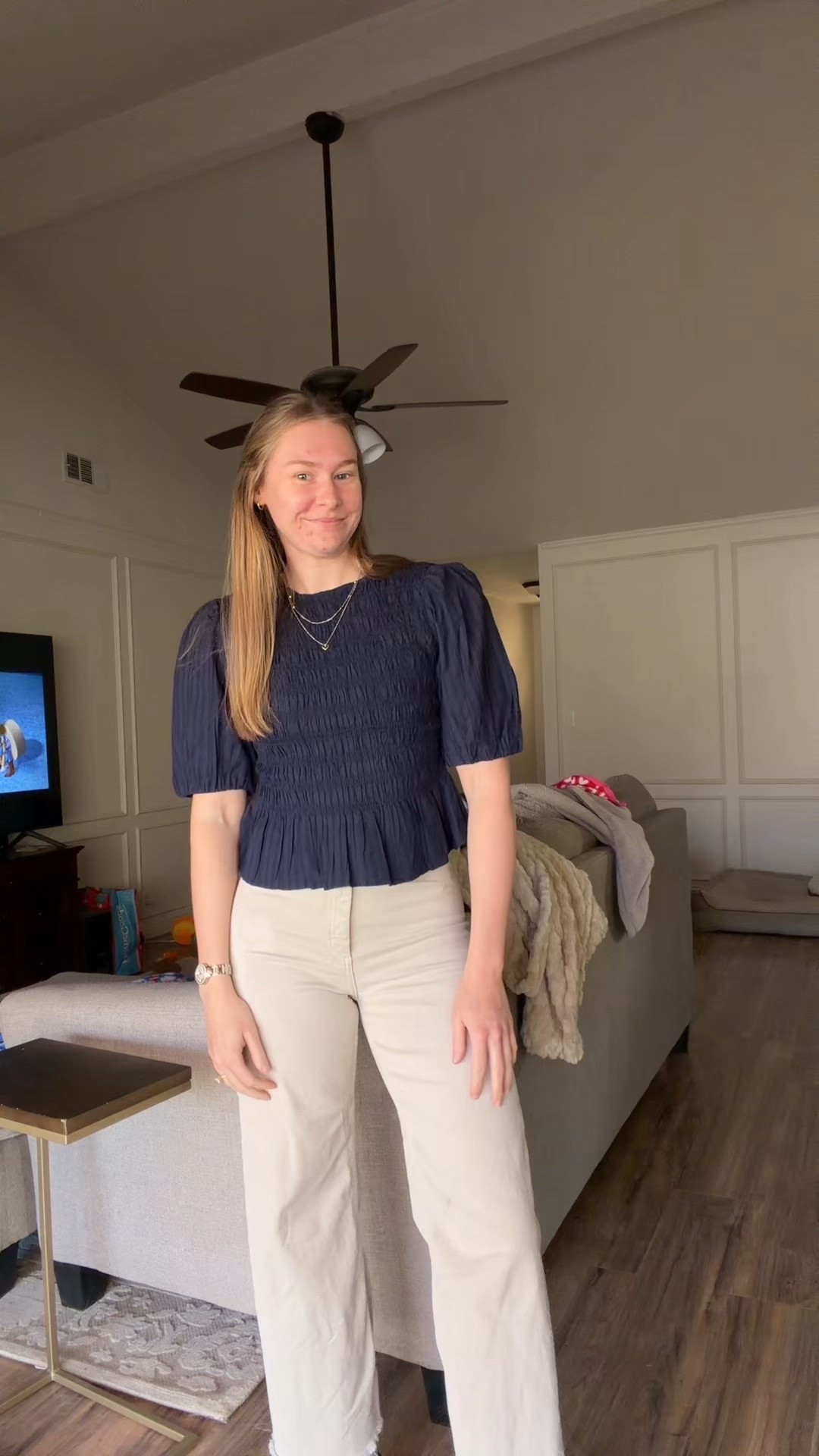 Goal for February is to get dressed in none athletic clothes almost everyday!!! Here’s to day 1!

Wearing medium in the top, I think the navy runs a bit smaller. 
Pants are Zara sailor wide leg! These are old but tried to find similar!

#LTKgrwm #LTKootd #LTKmomlife