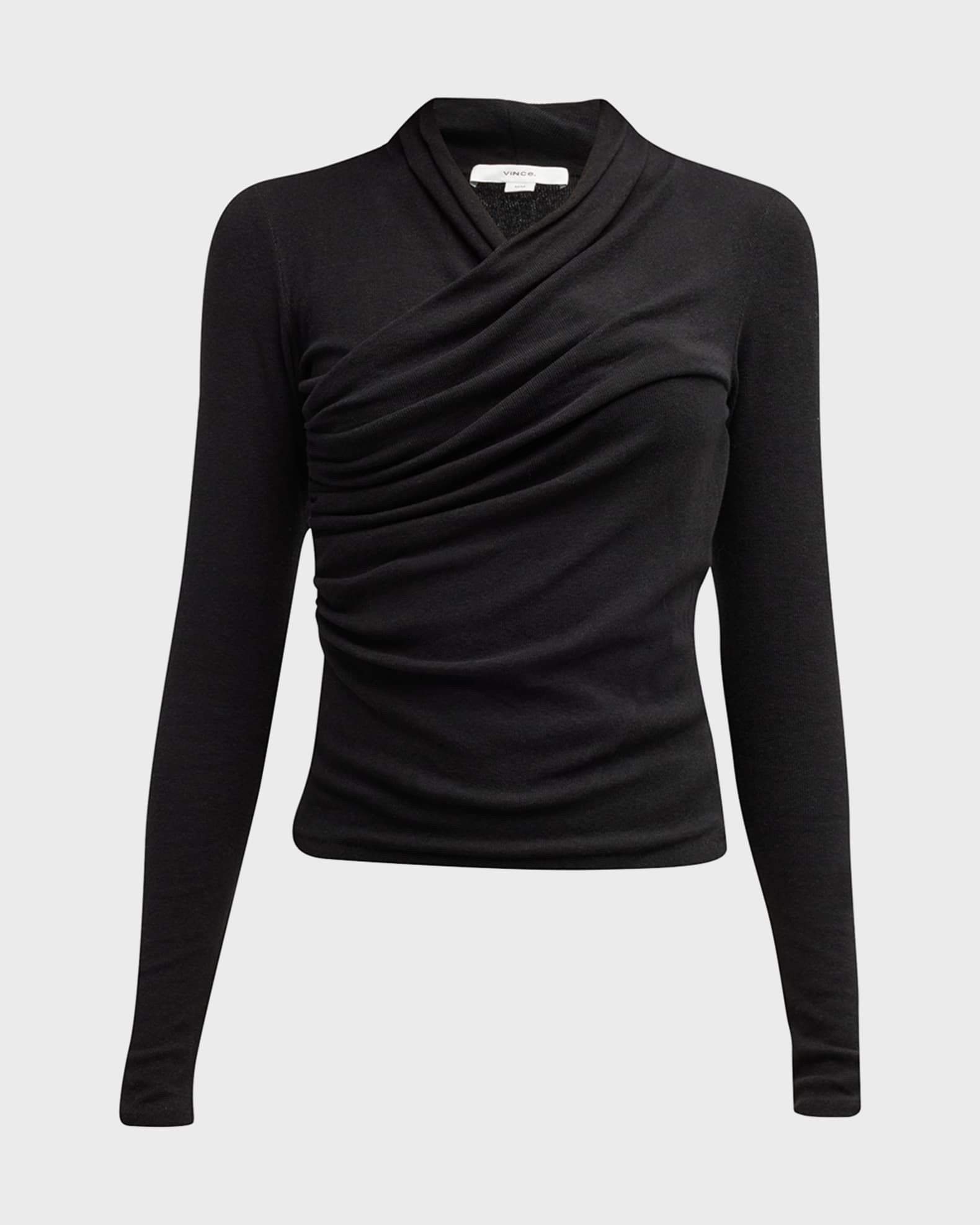 Long-Sleeve Fixed Wrap Top | Neiman Marcus