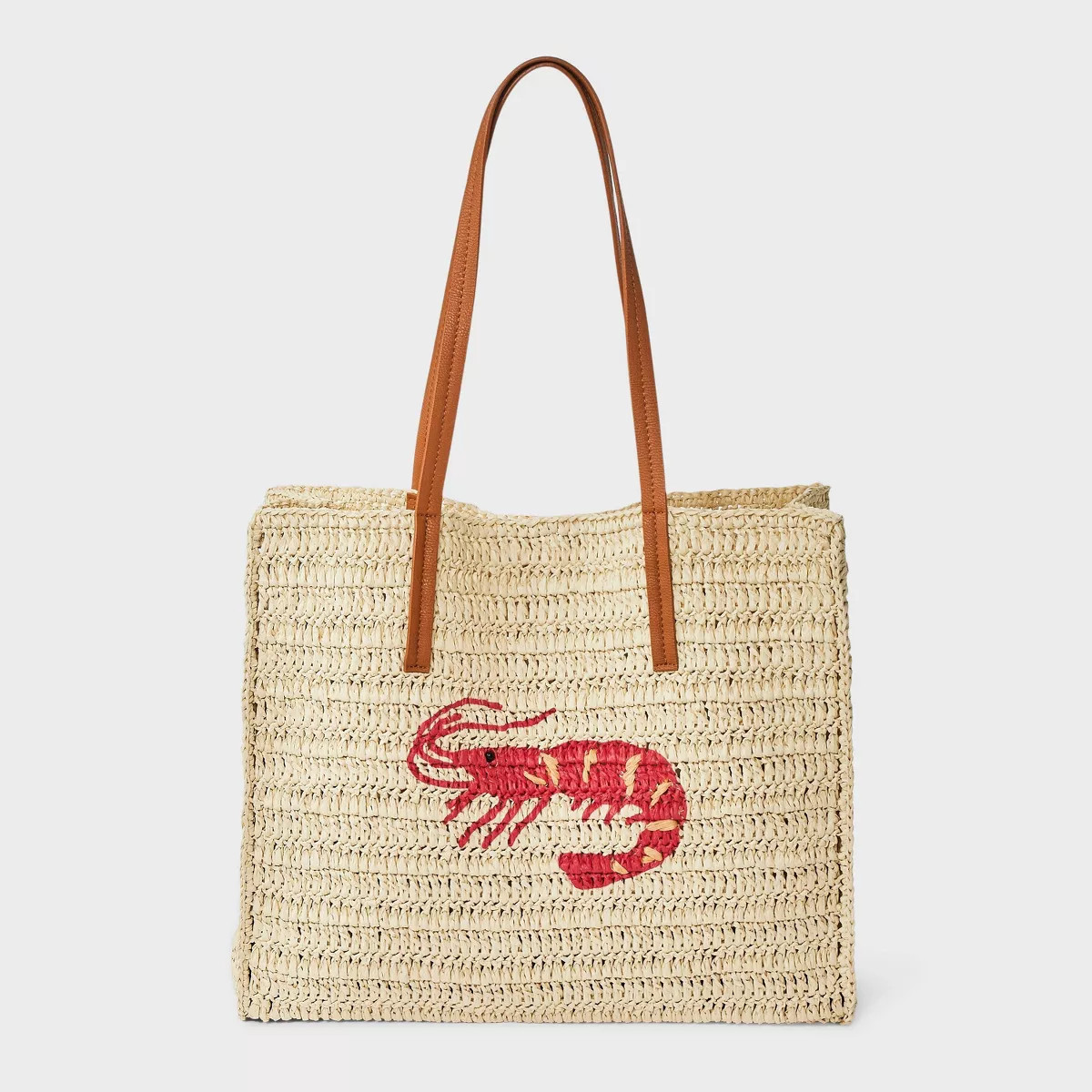 Straw Packable Shrimp Boxy Tote Handbag - Universal Thread™ Beige | Target