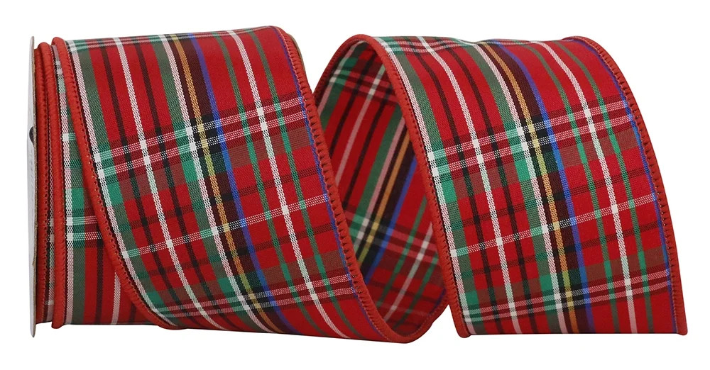 Reliant Ribbon - 9179M-001-40F, Mcdougle Plaid Wired Edge Ribbon, Multi, 2-1/2 Inch, 10 Yards - W... | Walmart (US)