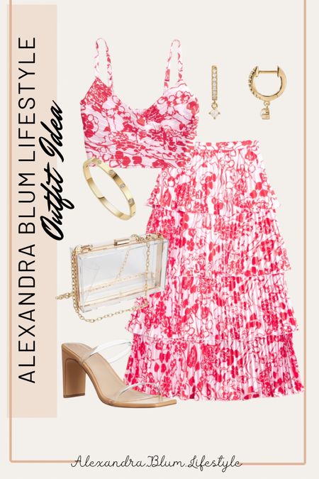 I’m in love with this matching crop top and maxi ruffle skirt dress from Abercrombie! Perfect Valentine’s Day dress, wedding guest dress, and vacation dresses! Amazon accessories with clear heals, clear crossbody small purse, gold bangle, and gold hoop earrings! 

#LTKfindsunder50 #LTKshoecrush #LTKsalealert