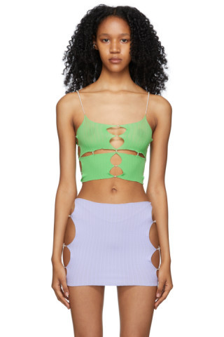 Green Center Cut-Out Tank Top | SSENSE