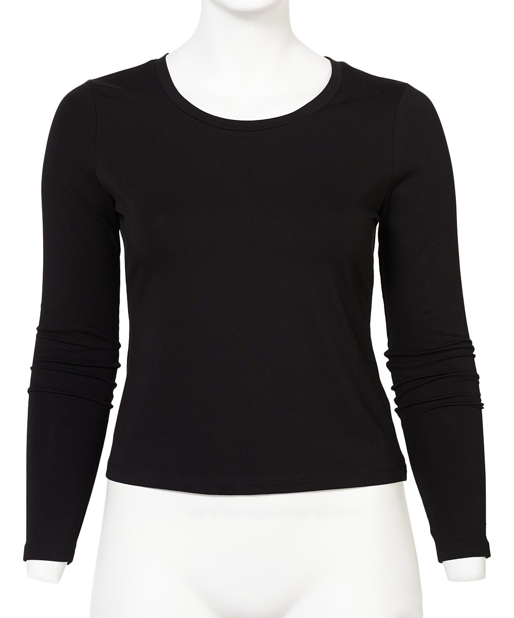 Forever 21 Women's Blouses Black - Black Long-Sleeve Top - Plus | Zulily