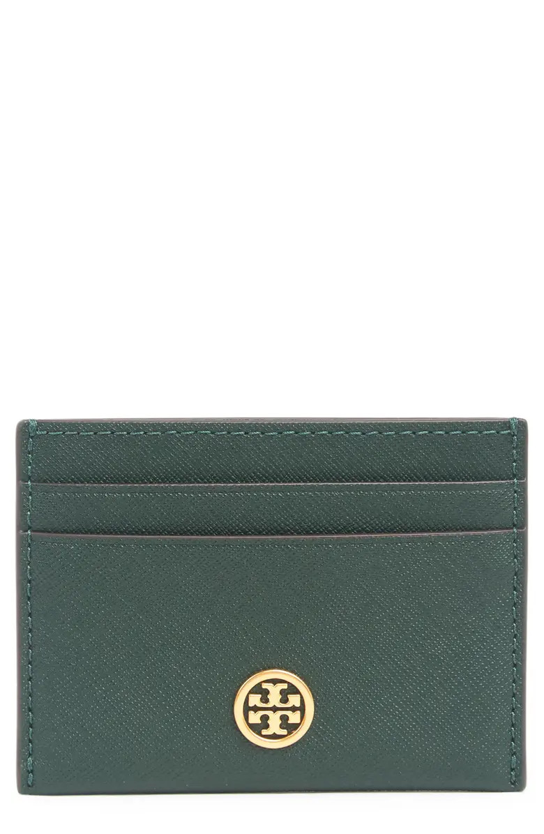 TORY BURCH Robinson Leather Card Case | Nordstromrack | Nordstrom Rack