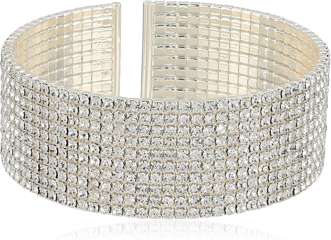 Anne Klein Classics Silvertone Crystal Cuff Bracelet | Amazon (US)