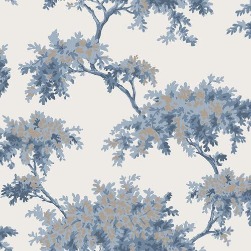 Brewster Home Fashions Ashdown Tree Dark Blue Wallpaper | DecoratorsBest | DecoratorsBest