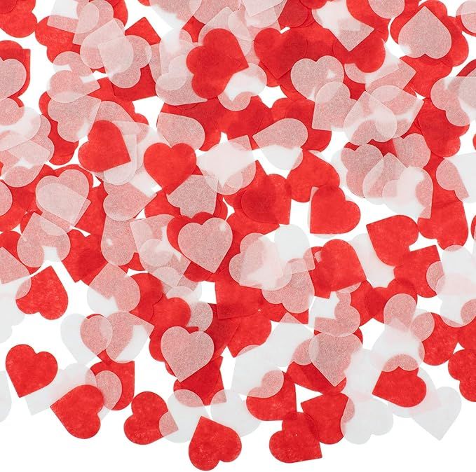 Whaline 6000 Pieces Valentine's Day Paper Confetti Red Heart Tissue Confetti Party Table Decorati... | Amazon (US)